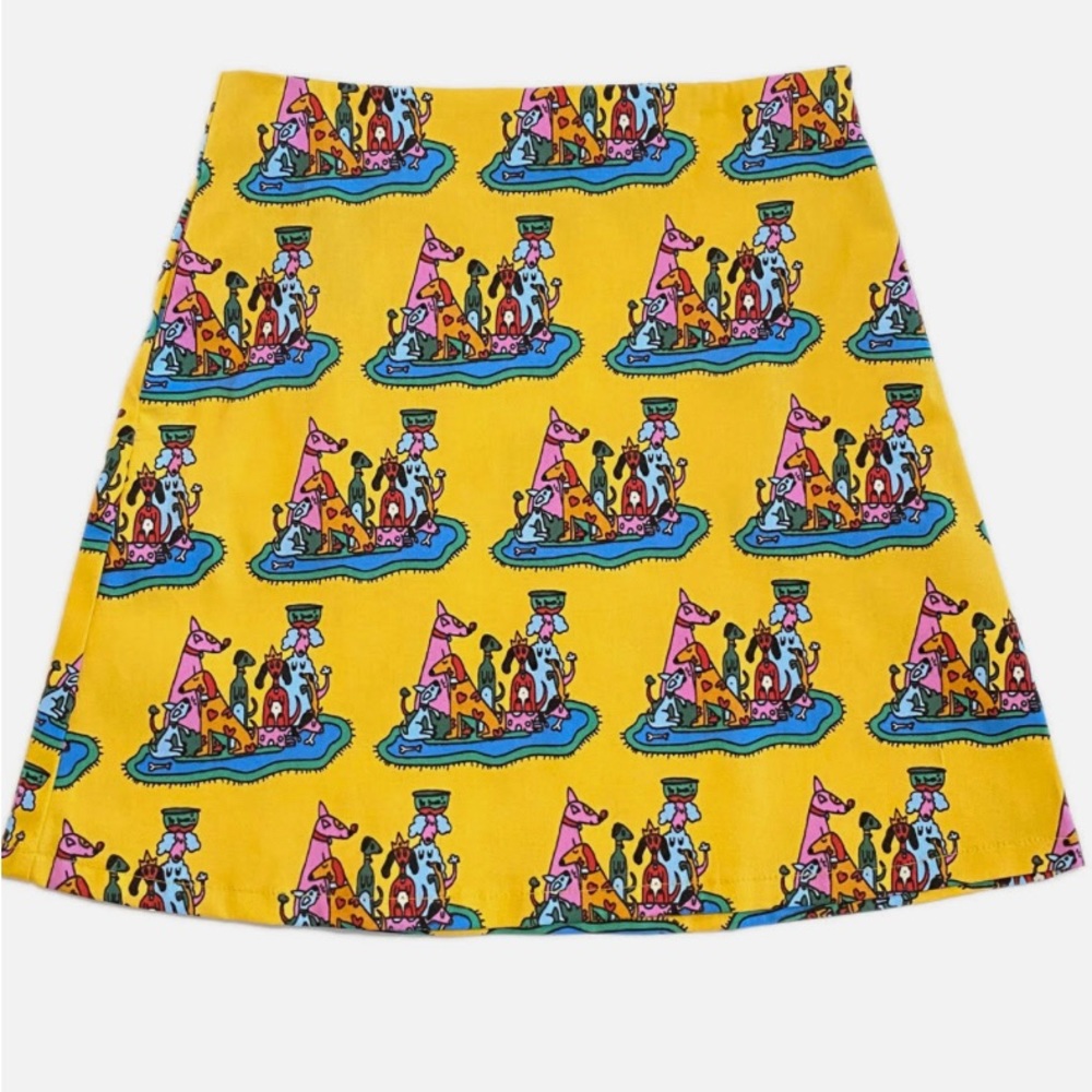 Dog Party twill skirt